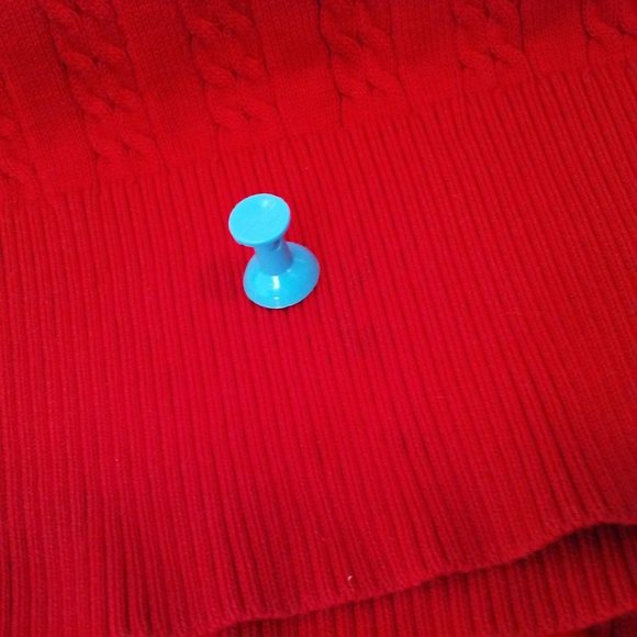 Y2k-2008 Tommy Hilfiger Ribbed Cable Knit Crewneck Sweater Ladies -M Cotton Red - Picture 5 of 8